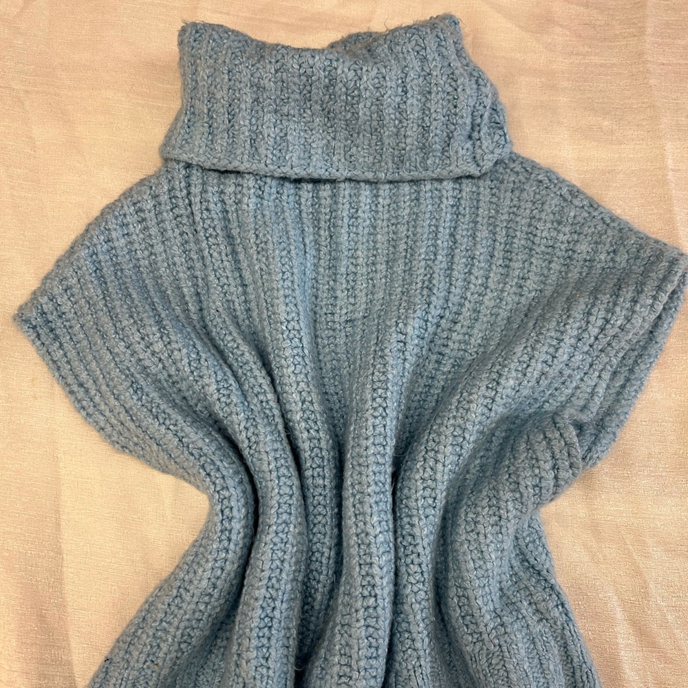Free People Blue Cowl Neck Sweater